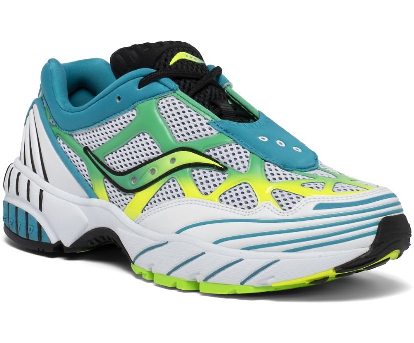 Saucony Grid Web Women's Originals White / Yellow / Turquoise | AU 004RVDW